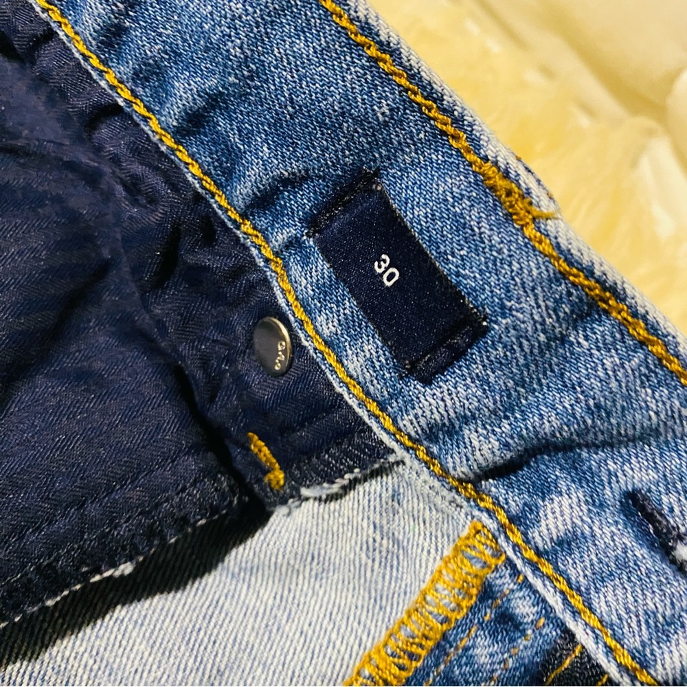 GAP A-Line Denim Skirt in Classic Blue frayed 30 jean mini - Picture 5 of 5